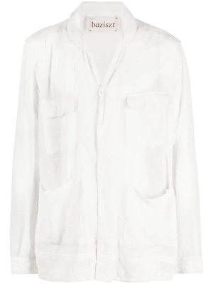 Baziszt semi-sheer cotton shirt - White