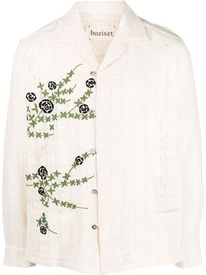 Baziszt tree-motif long sleeve shirt - Neutrals