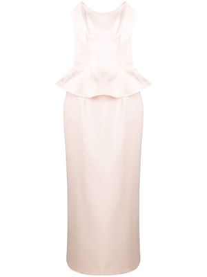 BAZZA ALZOUMAN peplum-waist strapless gown - Pink