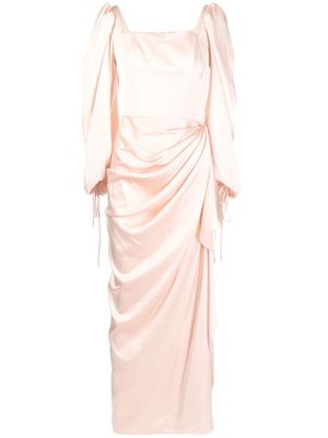 BAZZA ALZOUMAN satin gathered-side gown - Pink