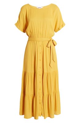 BB Dakota by Steve Madden BB Dakota Crinkled Midi Dress in Canary Yellow