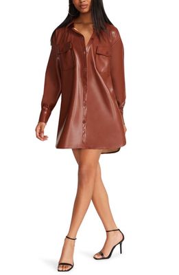 BB Dakota by Steve Madden Laid Back Layers Faux Leather Shacket in Cognac