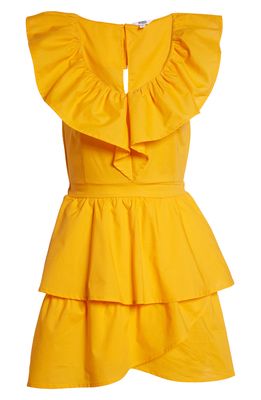 BB Dakota by Steve Madden Summer Sunset Ruffle Cotton Minidress in Radiant Yellow