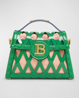 BBuzz Dynasty Grid Patent Leather Top-Handle Bag