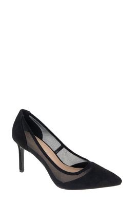 bcbg Asher Pointed Toe Pump in Black Microsuede