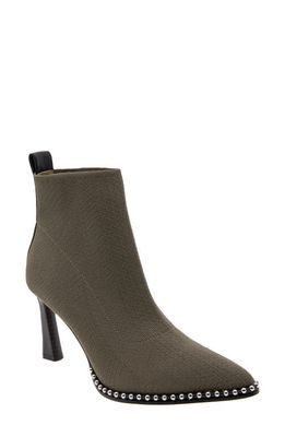 bcbg Beya Pointed Toe Bootie in Forest Flyknit Fabric