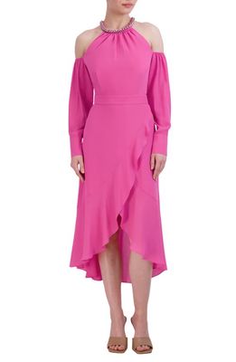 bcbg Cold Shoulder Long Sleeve Dress in Pink