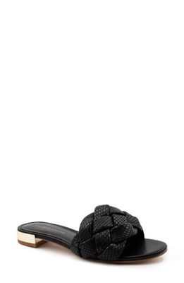 bcbg Deelo Slide Sandal in Black Breach Leather