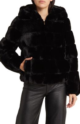 bcbg Faux Fur Quilted Jacket in Black