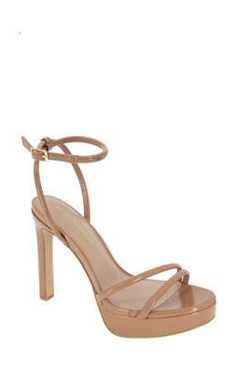 bcbg Kendi Ankle Strap Platform Sandal in Tan Patent