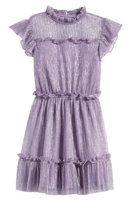 bcbg Kids' Metallic Ruffle Sequin Party Dress in Lavender