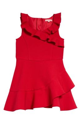 bcbg Kids' Ruffle Dress in Tango Red