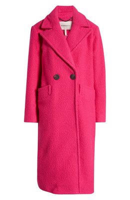 bcbg Longline Coat in Bright Pink
