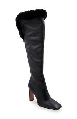 bcbg Marsha Faux Fur Over the Knee Boot in Black