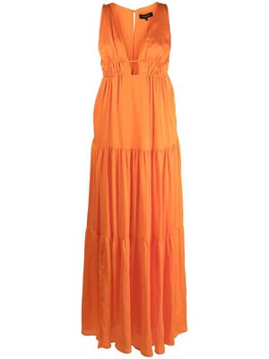 BCBG Max Azria Kameron V-neck tiered maxi dress - Orange