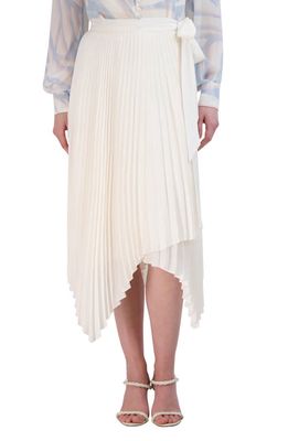 bcbg Pleated Handkerchief Hem Midi Skirt in Gardenia
