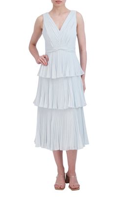 bcbg Pleated Tiered Dress in Blue