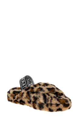 bcbg Soffi Faux Fur Slingback Slipper in Natural Multi Cheetah