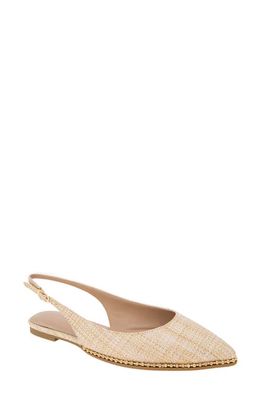 bcbg Valerie Slingback Pointed Toe Flat in Natural Raffia