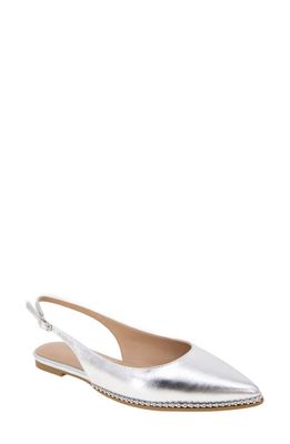 bcbg Valerie Slingback Pointed Toe Flat in Silver