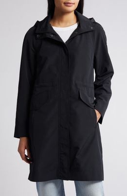 bcbg Water Resistant Hooded Coat in Black