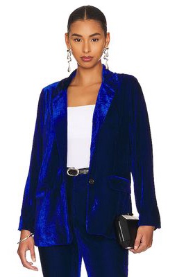 BCBGeneration Velvet Blazer in Royal