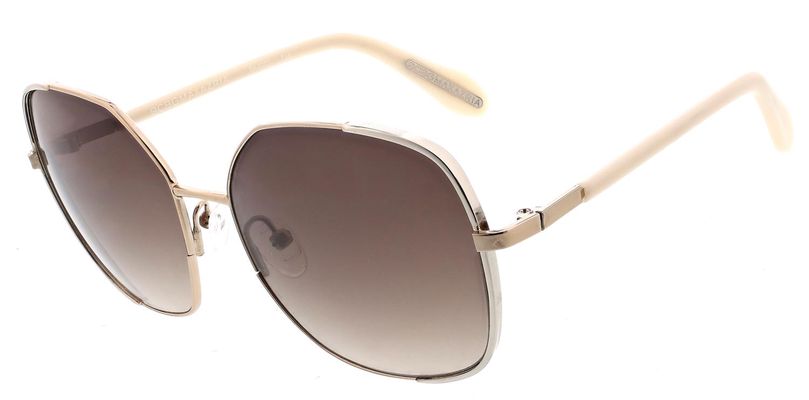 BCBGMaxazria Metal Frame Square Sunglasses in Shiny Light Gold Shiny Silver