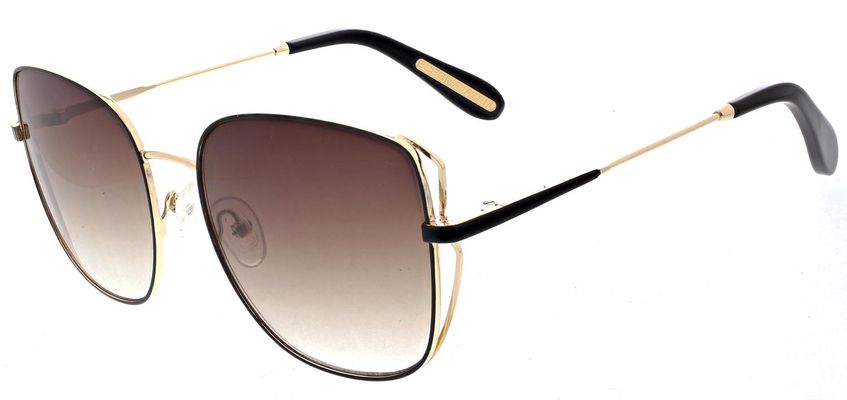 BCBGMaxazria Vented Square Frame Sunglasses in Shiny Light Gold