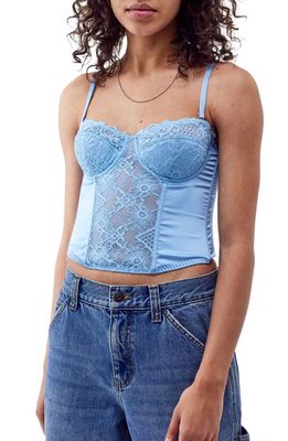 BDG Urban Outfitters Ava Lace Corset Top in Light Blue