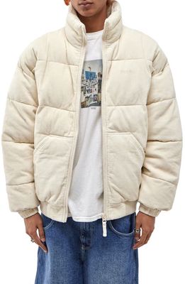 BDG Urban Outfitters Corduroy Puffer Jacket in Cream
