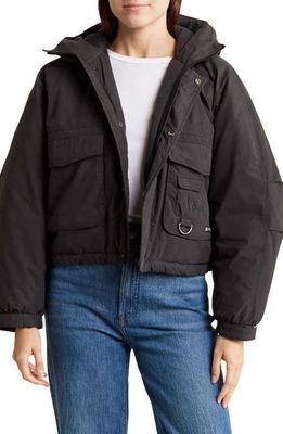 BDG Urban Outfitters Crop Hooded Padded Jacket in Black