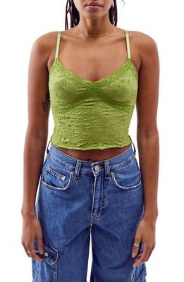 BDG Urban Outfitters Cross Lace Seamless Camisole in Green