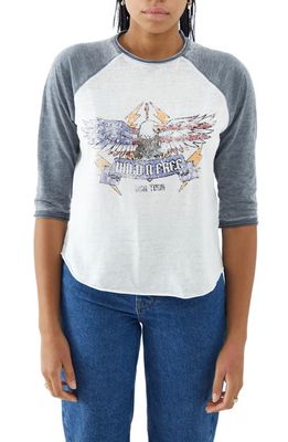 BDG Urban Outfitters Eagle Burnout Graphic T-Shirt in Grey