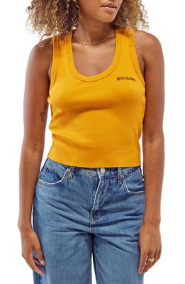 BDG Urban Outfitters Embroidered Logo Cotton Crop Tank in Orange