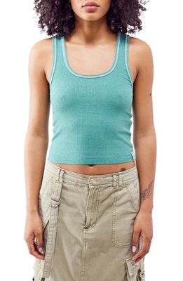BDG Urban Outfitters Everyday Scoop Neck Rib Tank in Turquoise