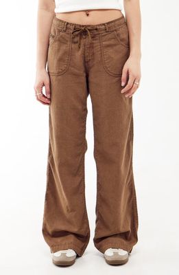 BDG Urban Outfitters Five-Pocket Linen Blend Pants in Chocolate