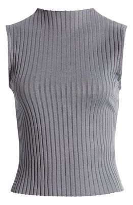 BDG Urban Outfitters Grown On Rib Funnel Neck Tank in Smokey Blue