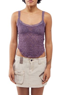 BDG Urban Outfitters Jaida Lace Camisole in Black Plum