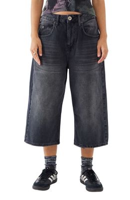 BDG Urban Outfitters Jaya Low Rise Crop Wide Leg Jeans in Washed Black