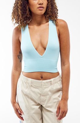 BDG Urban Outfitters Josie Ribbed Sleeveless Crop Top in Blue