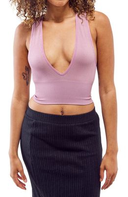BDG Urban Outfitters Josie Ribbed Sleeveless Crop Top in Purple