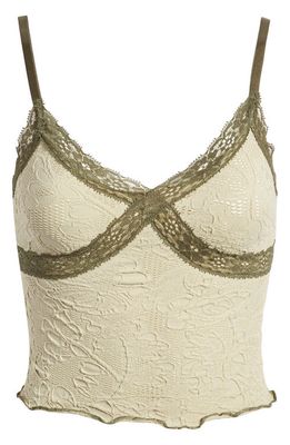 BDG Urban Outfitters Lace Crop Camisole in Green