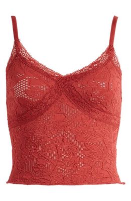 BDG Urban Outfitters Lace Crop Camisole in Red