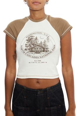 BDG Urban Outfitters National Park Crop Graphic Tee in Cream