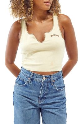 BDG Urban Outfitters Notch Neck Crop Tank Top in Camel