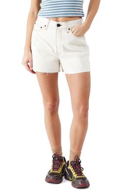 BDG Urban Outfitters Raw Hem A-Line Denim Shorts in White