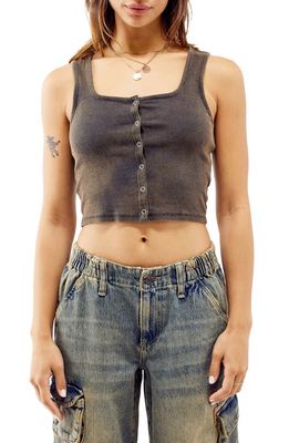 BDG Urban Outfitters Rib Square Neck Crop Tank Top in Brown