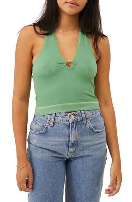 BDG Urban Outfitters Ring Detail Seamless Halter Top in Green