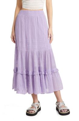 BDG Urban Outfitters Ruffle Trim Tiered Skirt in Lilac