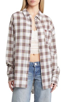 BDG Urban Outfitters Sadie Check Button-Up Shirt in Brown Multi